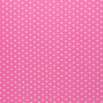 Baumwoll Druck Sterne Rosa/Weiß  Ø 1 cm